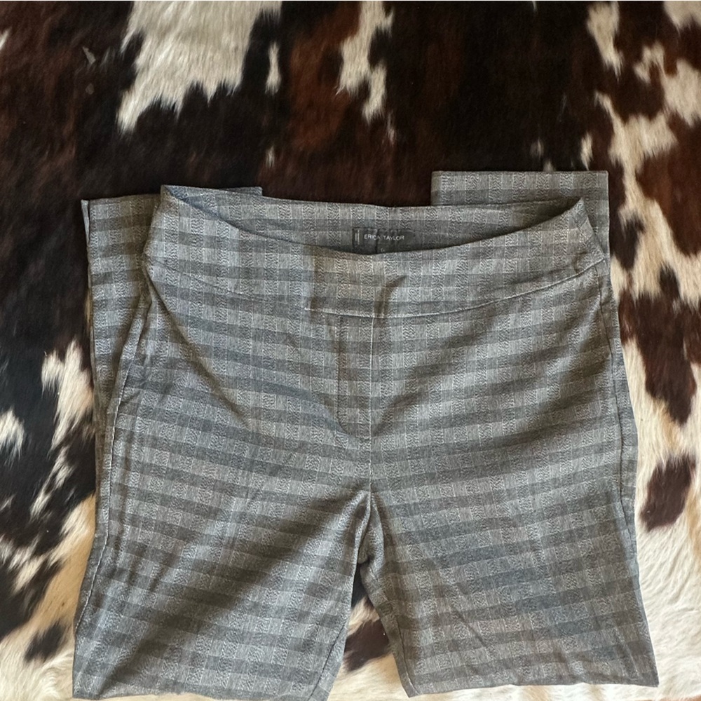 Gray Plaid Women's Trousers